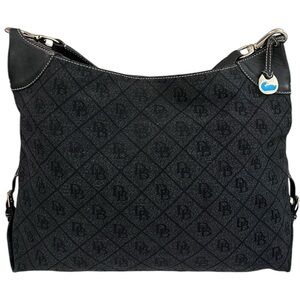 Dooney & Bourke XL Canvas Signature Monogram Slouch Shoulder Bag